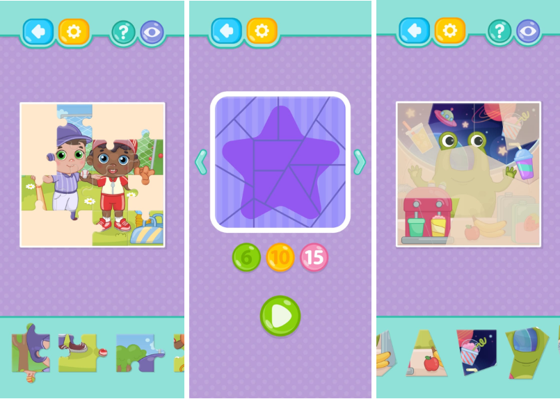 puzzle for kids interface